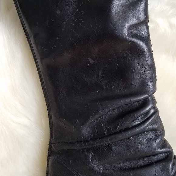 Miz Mooz Black Leather Wedge Casablanca Boots Size 7 - Picture 8 of 8